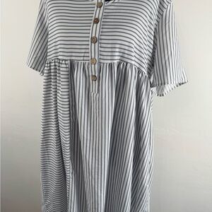 Striped Button-Down Dress